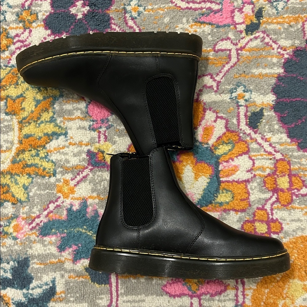 Dr. Martens 2976 Smooth Leather Chelsea Boots In Black Size 7 - Picture 10 of 16